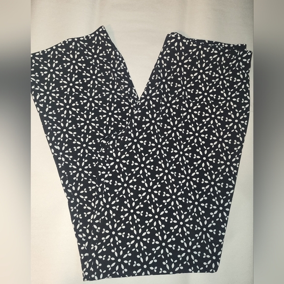 Clara Sunwoo Black White Patterned Straight Leg Pants Size X Large - Picture 3 of 8